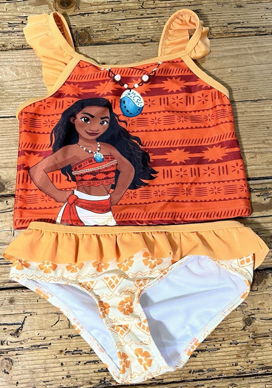 Disney Girl's Size 5T Orange Moana Swimsuit NWOT